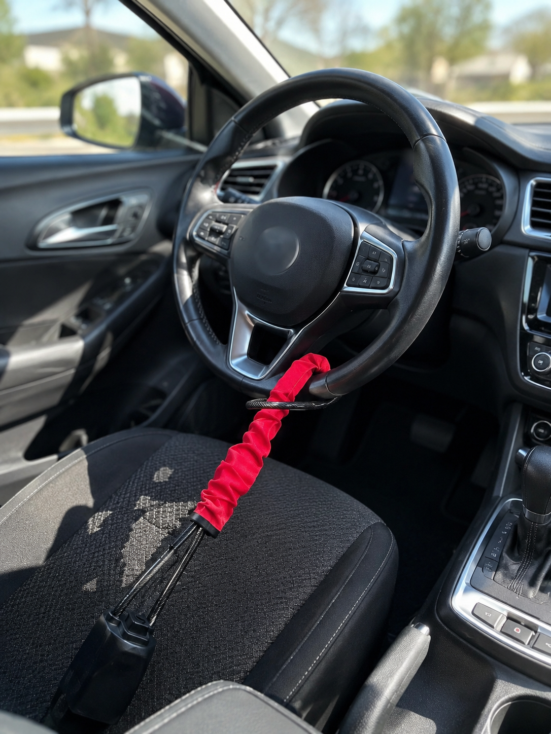 Antivol de volant SteerLock X 2.0 verrouillé sur le volant