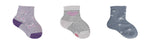 Chaussettes Bébé Fantaisie en Coton Écologique - Lilas, Blanc, Bleu Gris (3 paires)